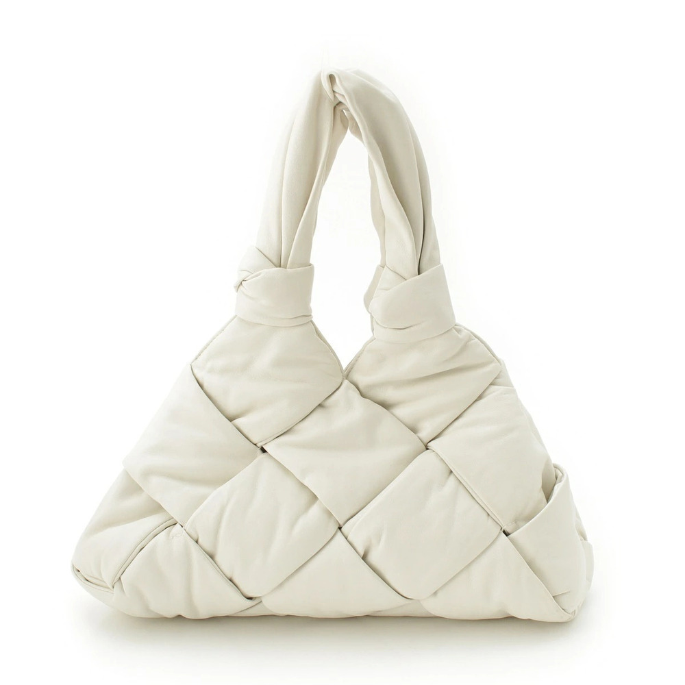 Bottega Veneta Padded Lock Handbag Tote Bag White